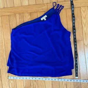 Monteau Asymmetrical Royal Blue One Strap Camisole Blouse Women’s Size Large